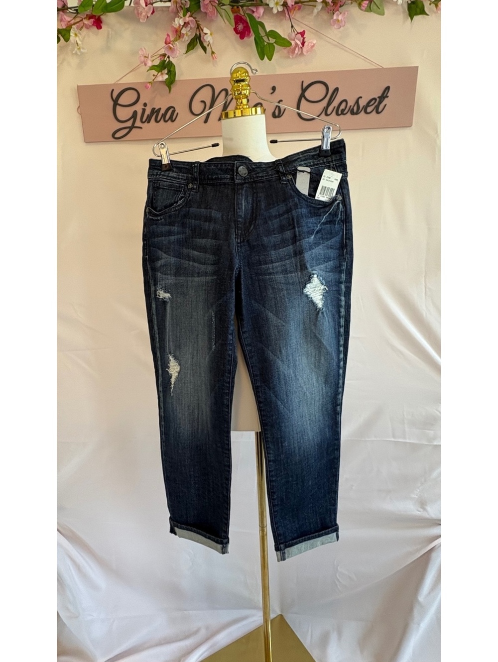 KUT from the Kloth Catherine Slim Boyfriend Jeans, Size 10, Passion Wash